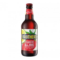 Сидр Брозерс Яблочный Клубника и Лайм (Brothers Strawberry & Lime) 0,5л бутылка